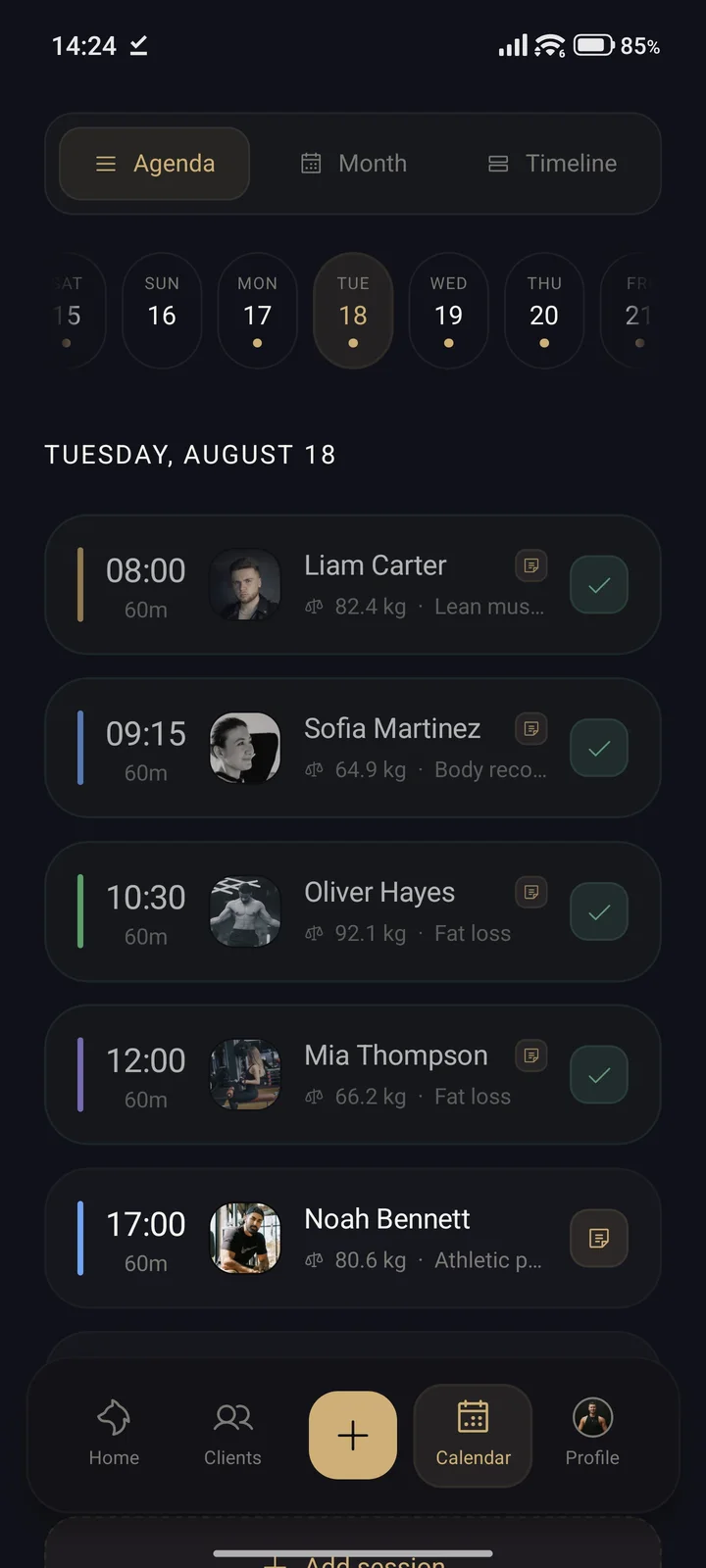 Agenda calendar