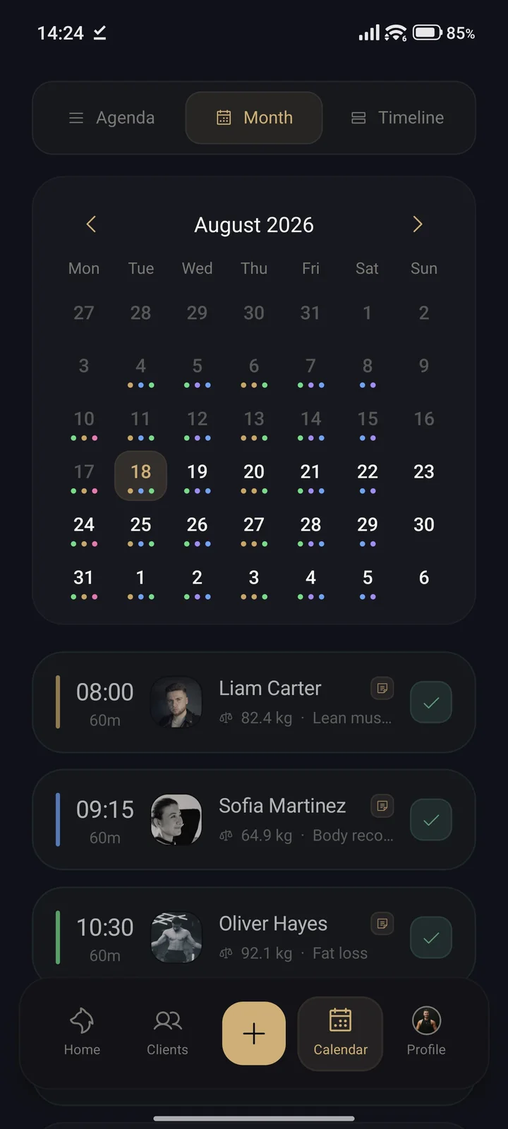 Monthly calendar
