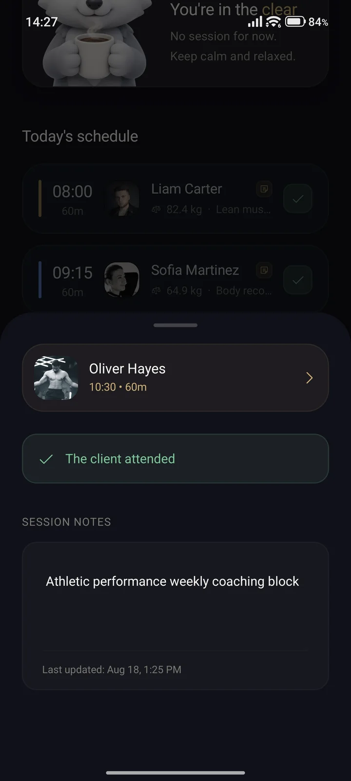 Client-aware agenda